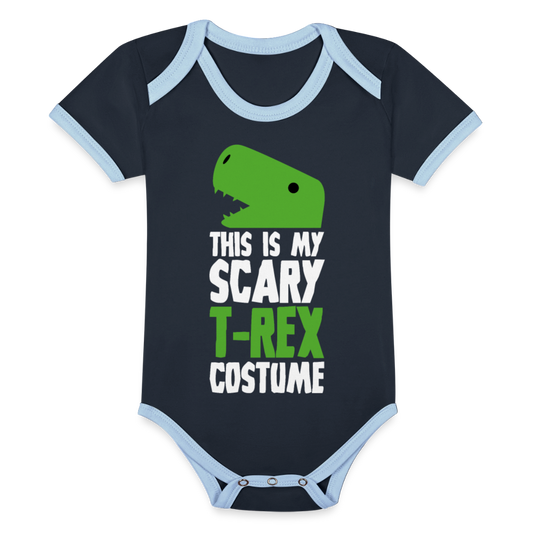 Scary Dino Baby Bodysuit – Little Dino on a Big Mission - navy/sky