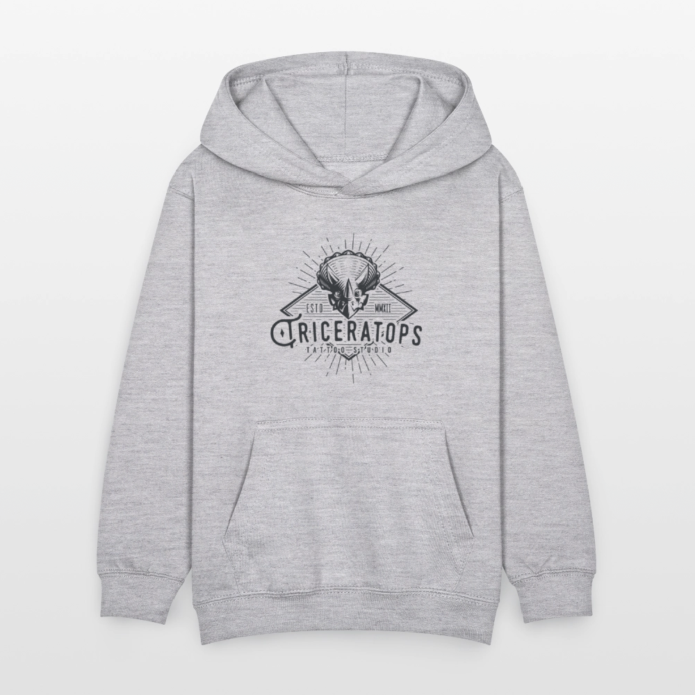 Triceratops Power Hoodie for Kids - light heather grey