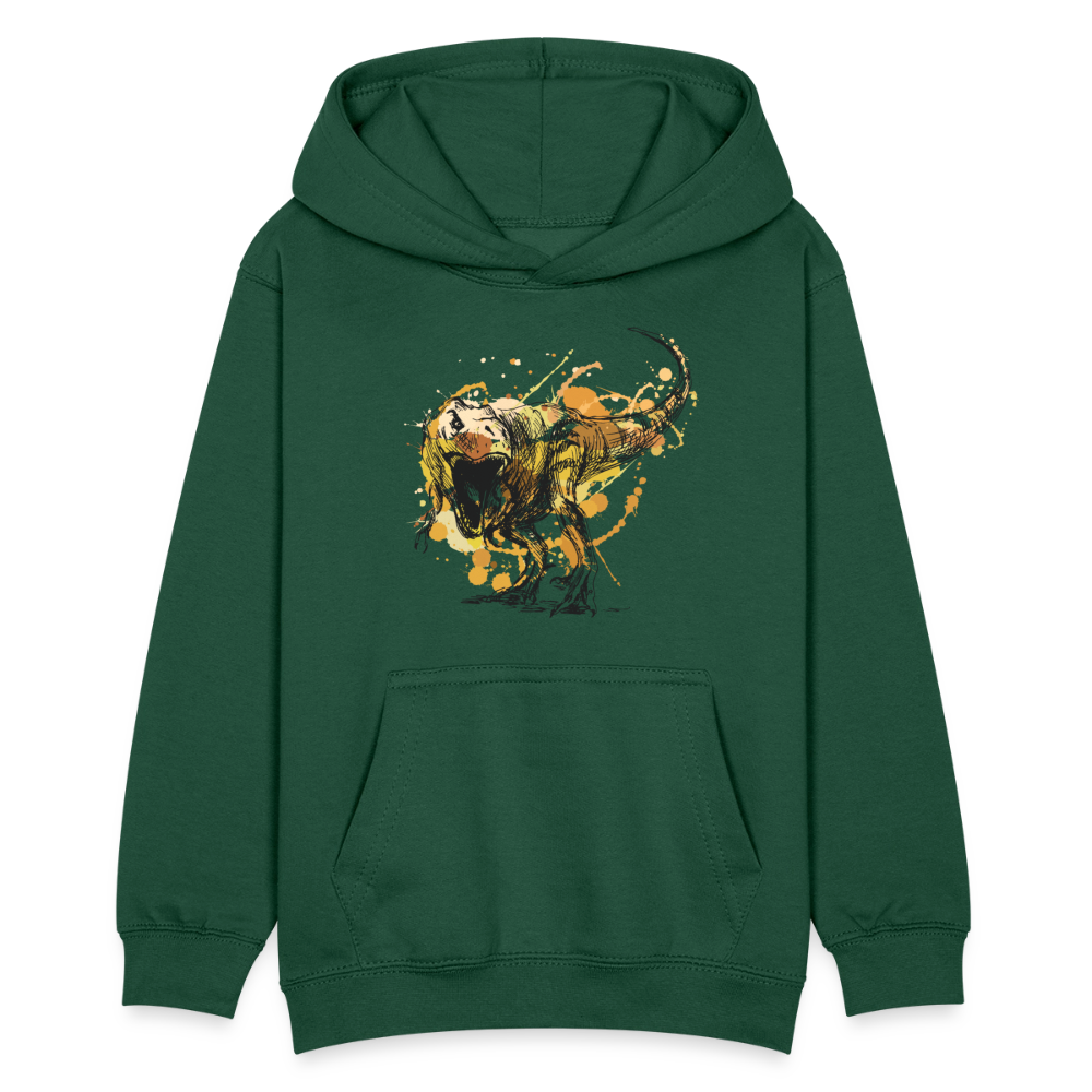 Dino Adventure Hoodie for Kids - bottle green